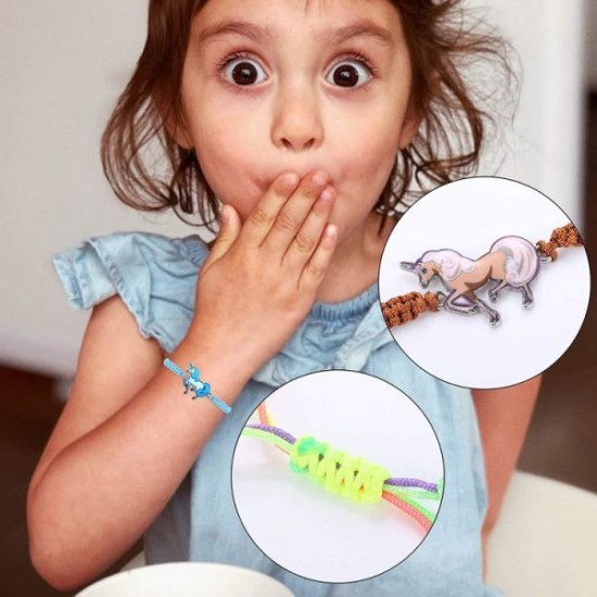 12pc Women Girl Unicorn Woven Friendship Bracelet Set For Party Favor Multicoloured Adjustable Bracelet 12pc Women Girl Unicorn Woven Friendship Bracelet Set For Party Favor Multicoloured Adjustable Bracelet